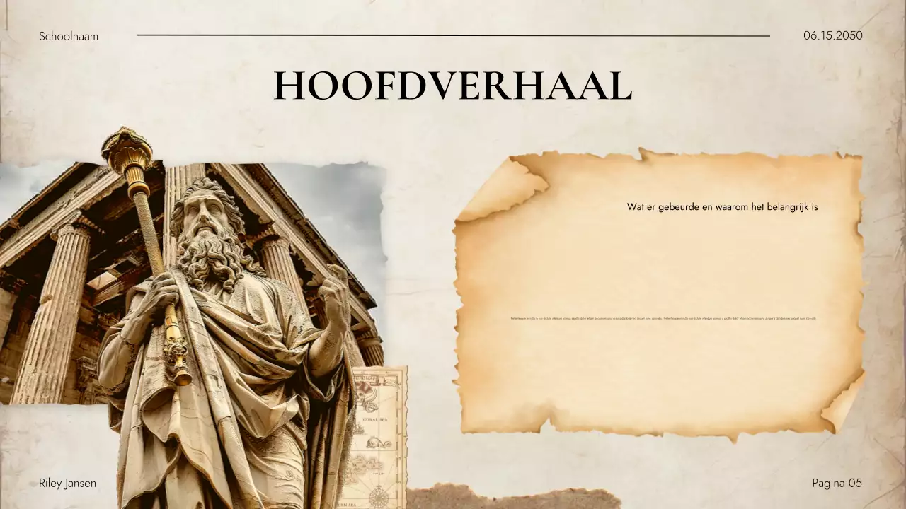 Beige Vintage Historische Literatuurgids Presentatie