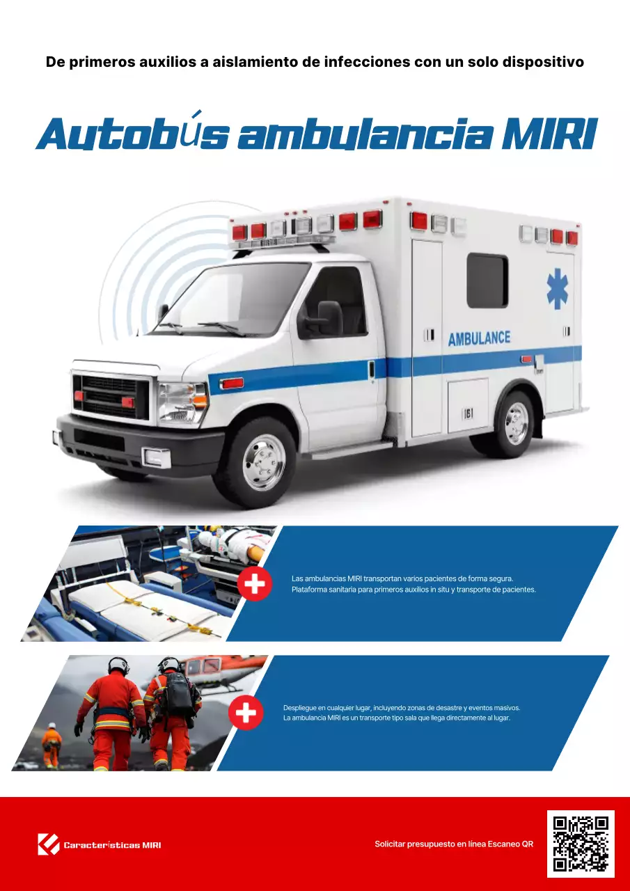 Anuncio de vehículo médico especial moderno de color rojo