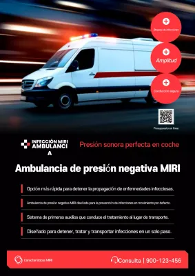 Anuncio de ambulancia moderna roja
