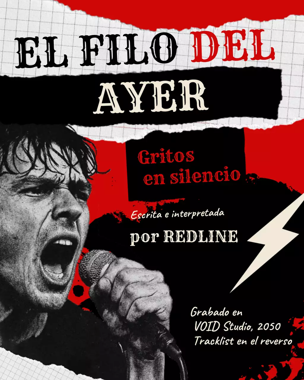 Publicación de Instagram de promoción de música retro roja