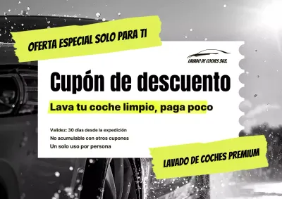 Descuento en lavado de autos moderno gris