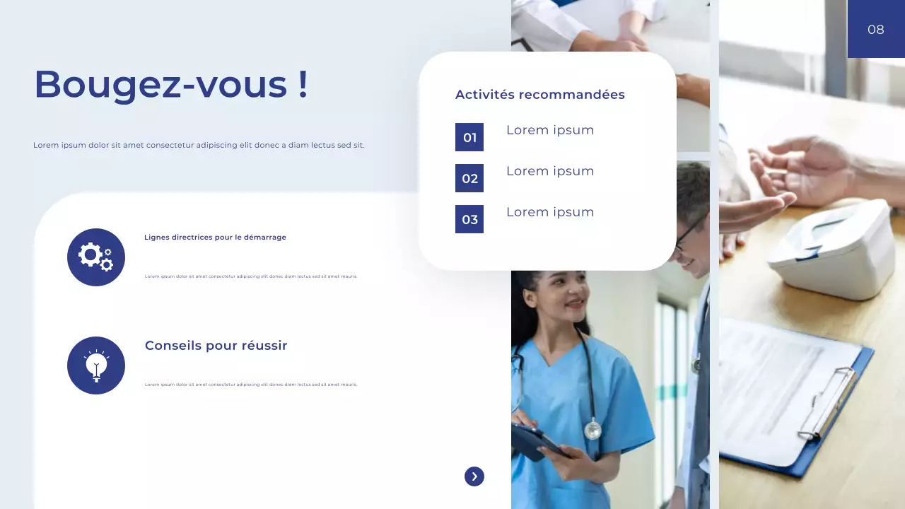 Guide de santé moderne bleu