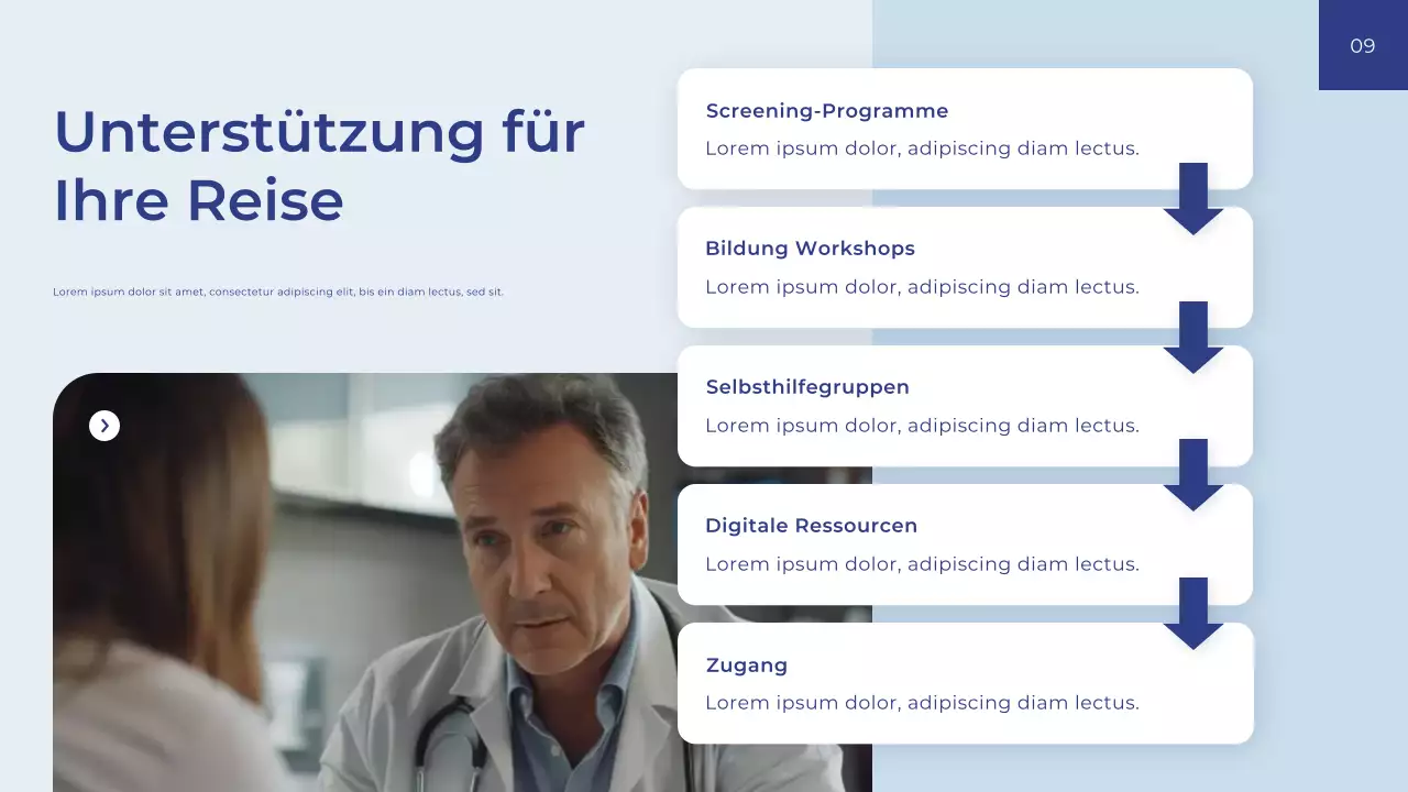 Blauer moderner Gesundheitsratgeber