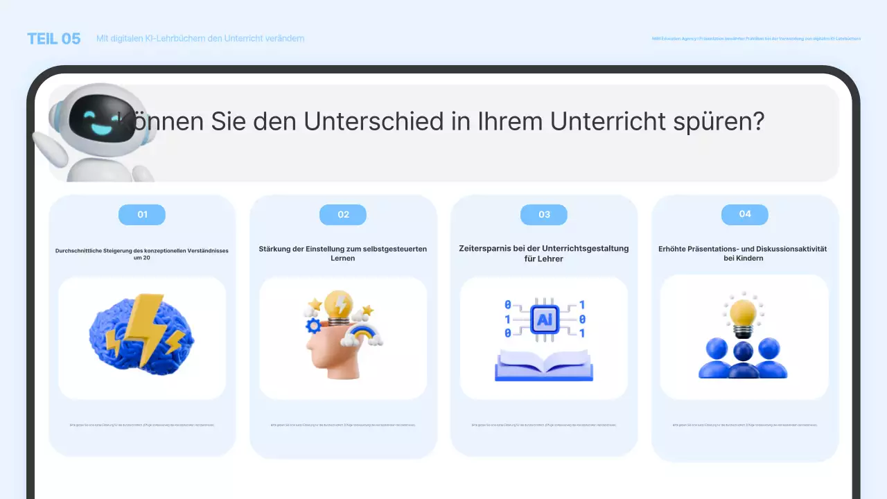 Werbeaktion für moderne Lehrmaterialien von Blue Modern