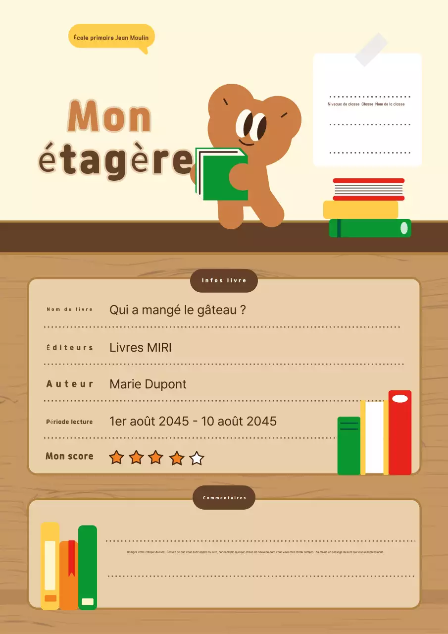 Matériel pédagogique de compréhension de lecture pour bébé beige