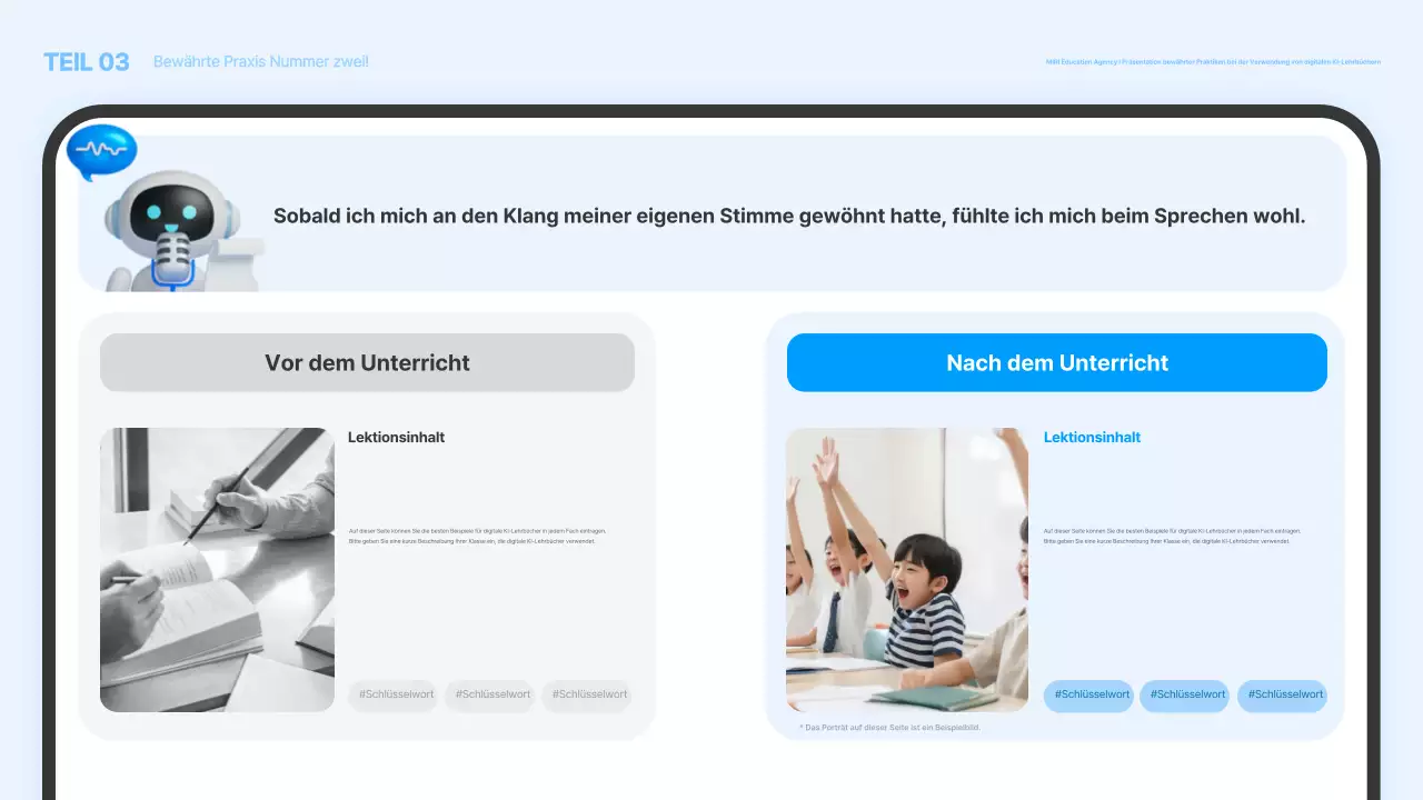 Werbeaktion für moderne Lehrmaterialien von Blue Modern