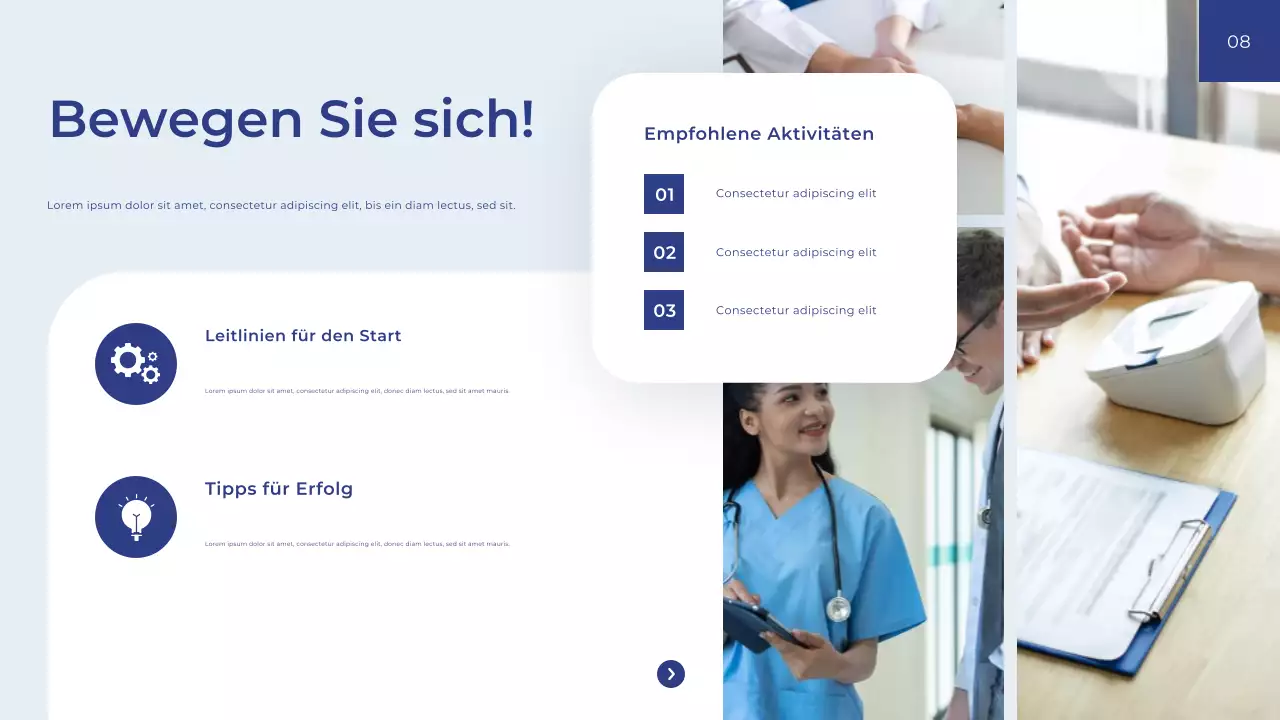 Blauer moderner Gesundheitsratgeber