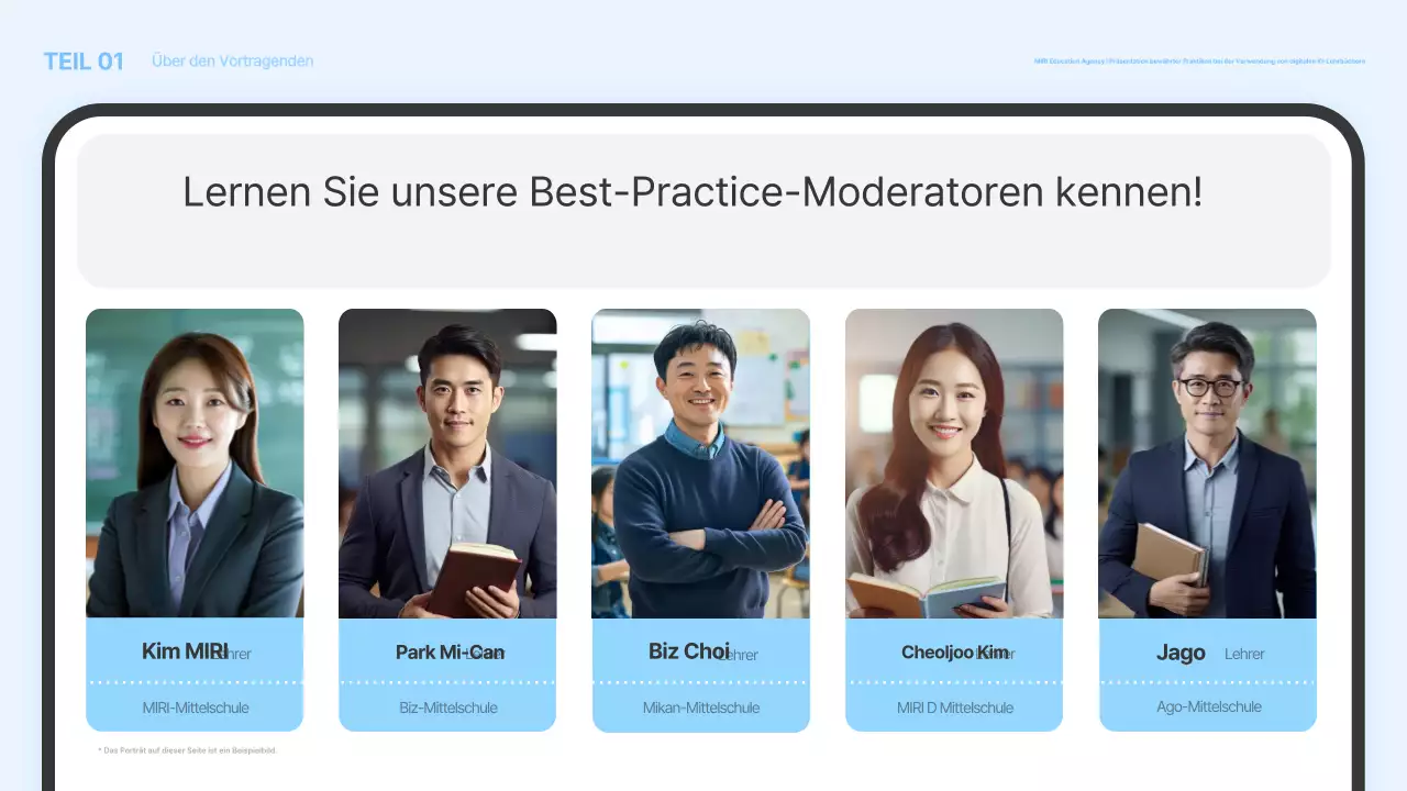 Werbeaktion für moderne Lehrmaterialien von Blue Modern