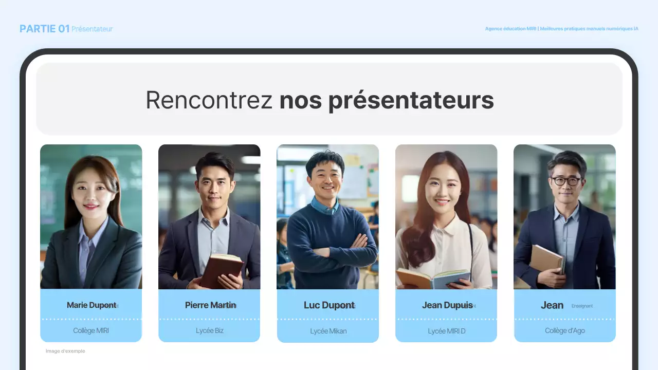 Promotion du matériel pédagogique Blue Modern