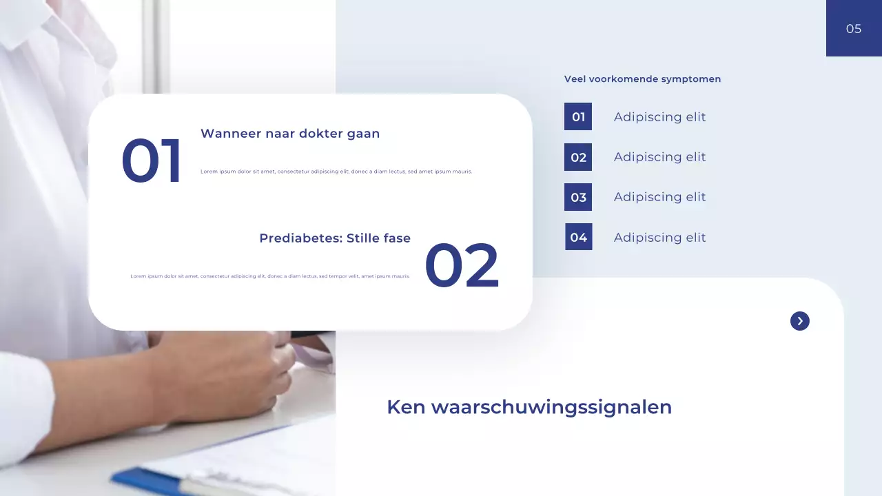 Blauwe moderne gezondheidsgids