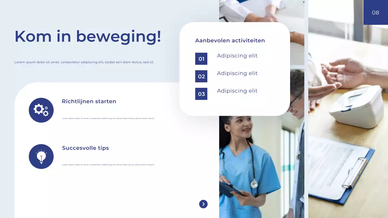 Blauwe moderne gezondheidsgids