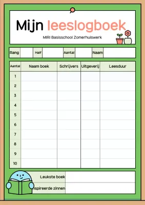 Groen Eenvoudig Leesdagboek