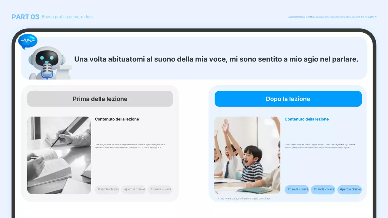 Promozione dei materiali didattici moderni blu