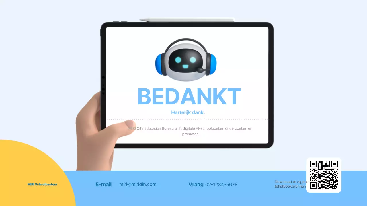 Promotie van blauw modern educatief materiaal