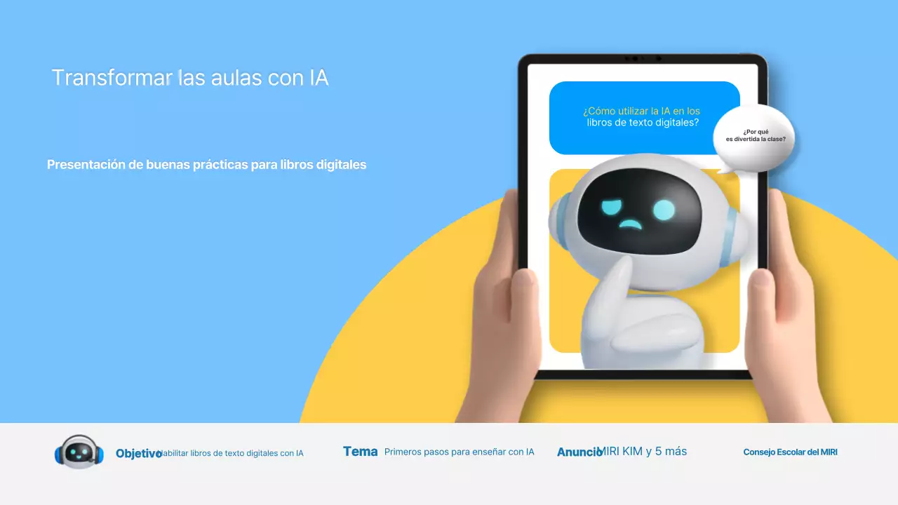 Promoción de materiales educativos modernos azules