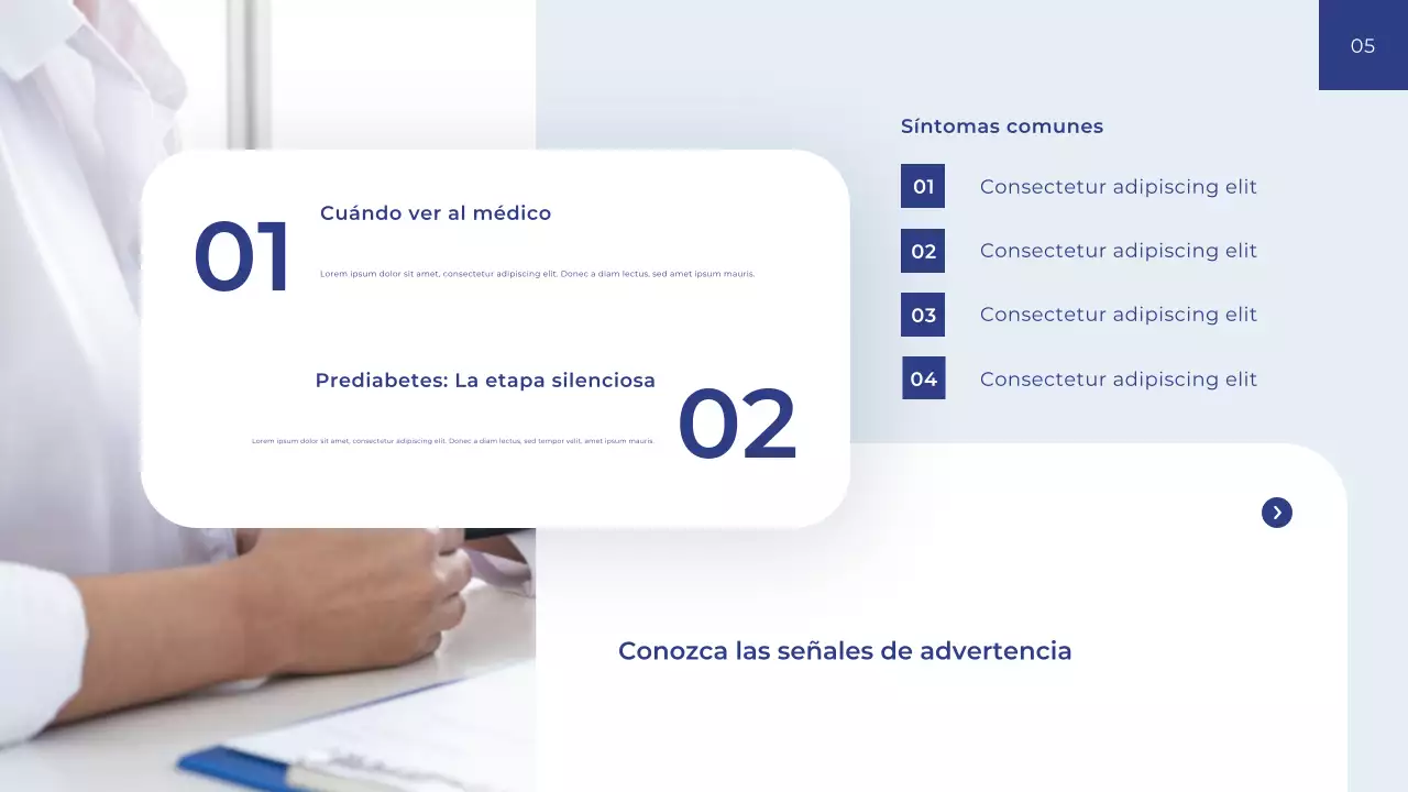 Guía de salud moderna azul