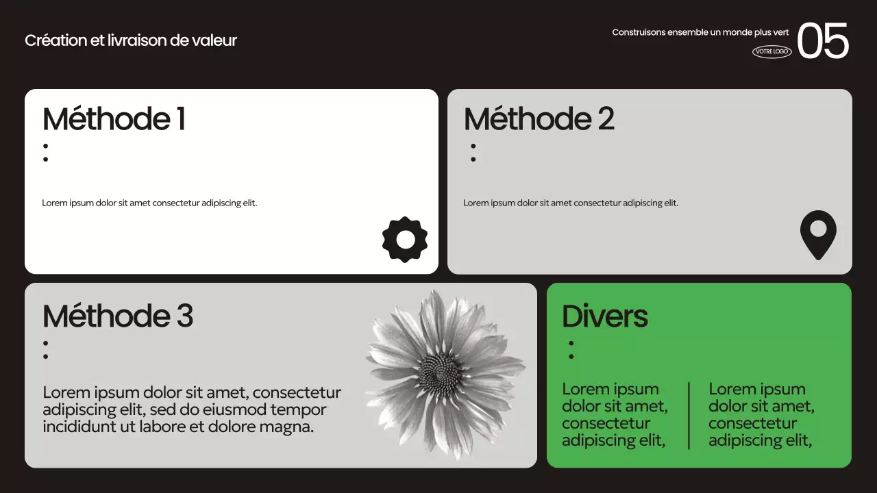 Annonce sur la durabilité verte et moderne