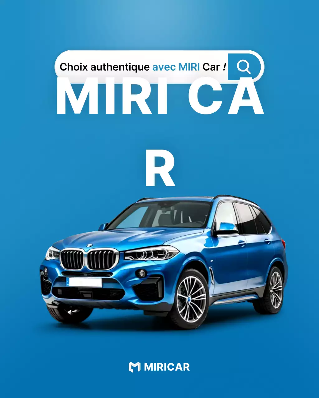 Publicité pour une voiture bleue moderne