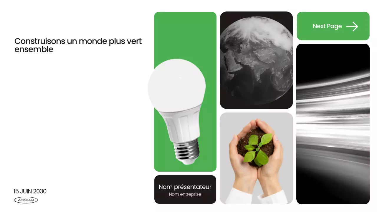 Annonce sur la durabilité verte et moderne