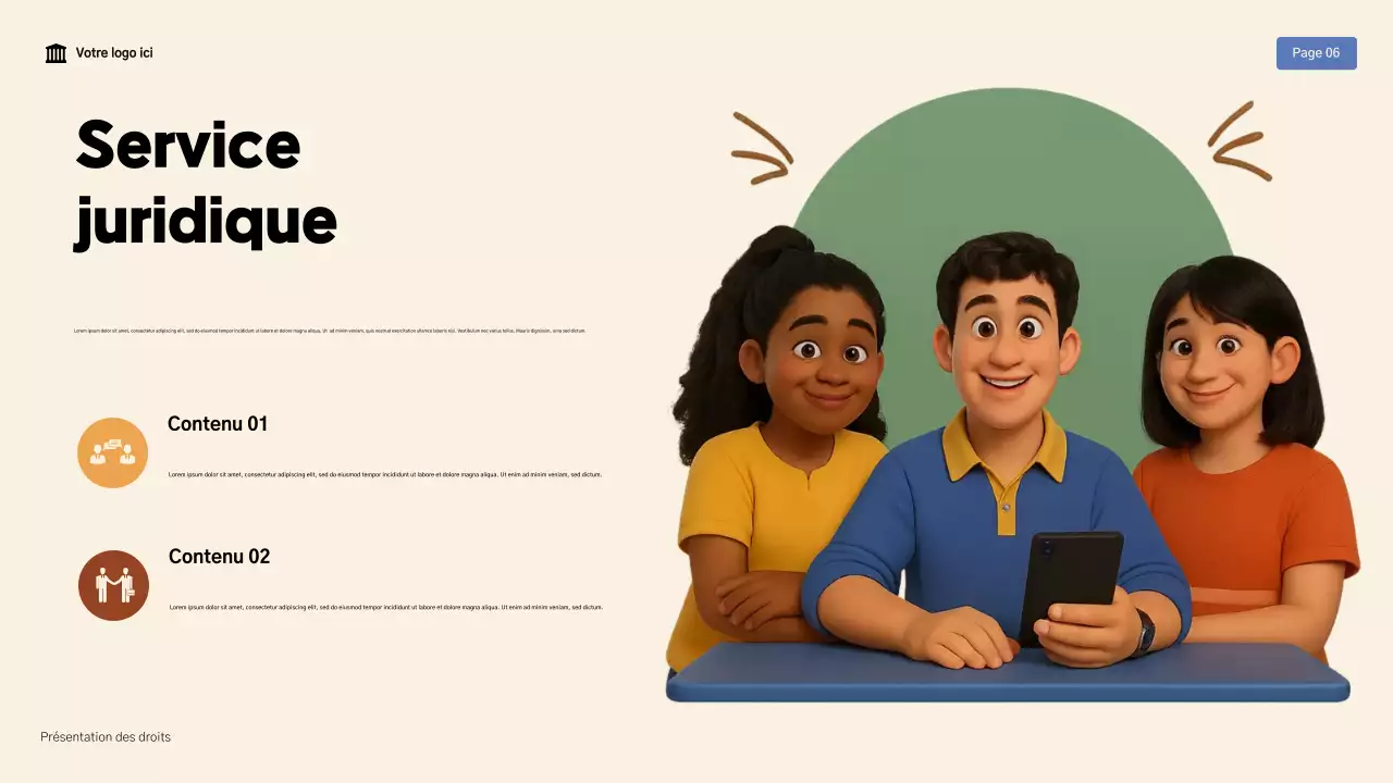 Présentation de la Déclaration des droits moderne beige et marron