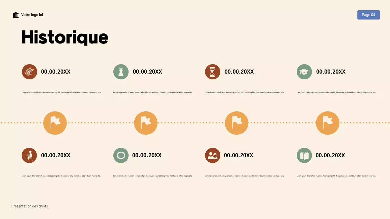 Présentation de la Déclaration des droits moderne beige et marron