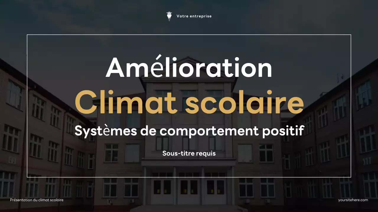 Présentation du climat scolaire moderne marron et vert