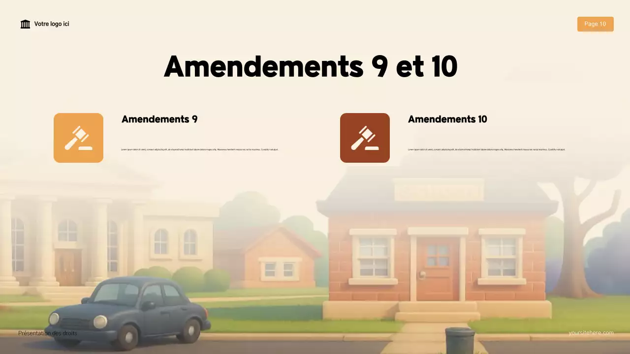 Présentation de la Déclaration des droits moderne beige et marron