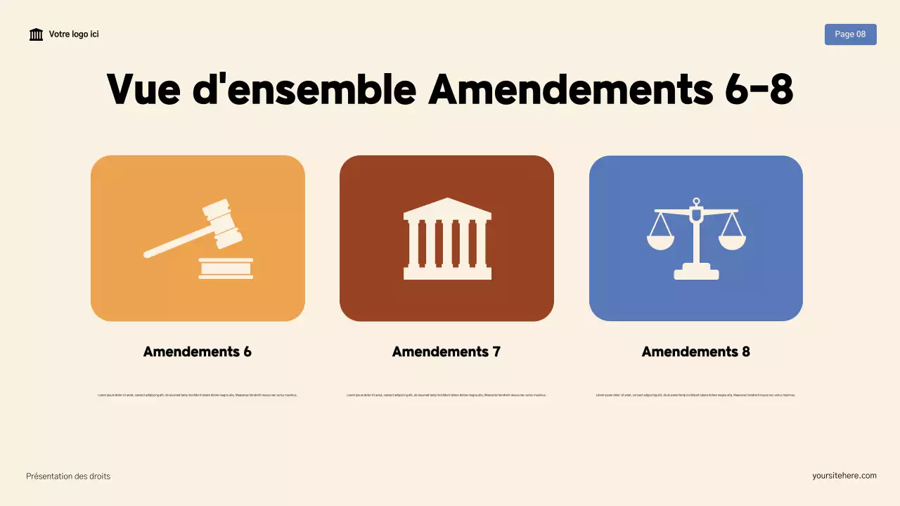 Présentation de la Déclaration des droits moderne beige et marron