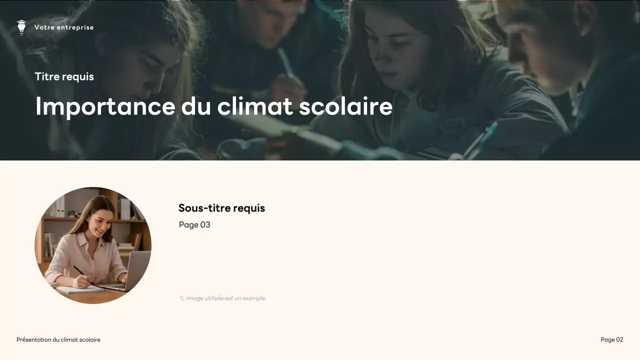 Présentation du climat scolaire moderne marron et vert