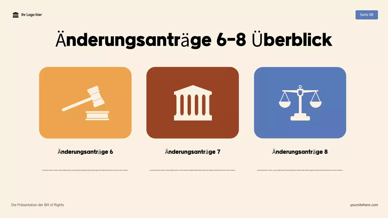 Beige und Braun Modern Die Bill of Rights Präsentation