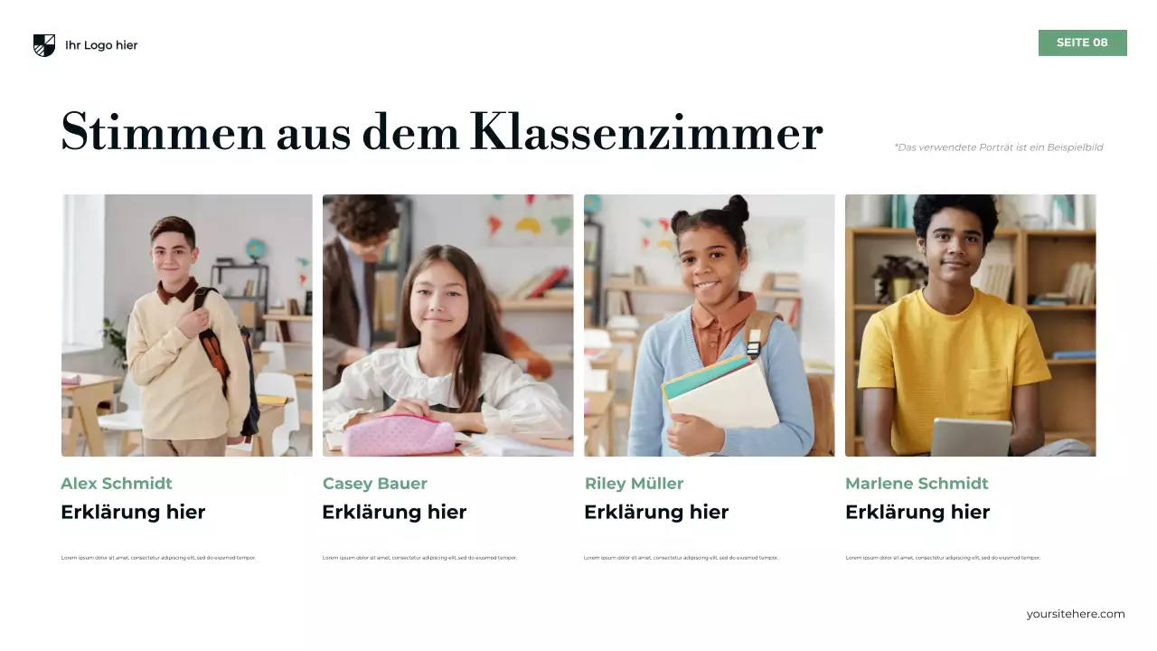 Blaue moderne Sekundarschulbildung Präsentation