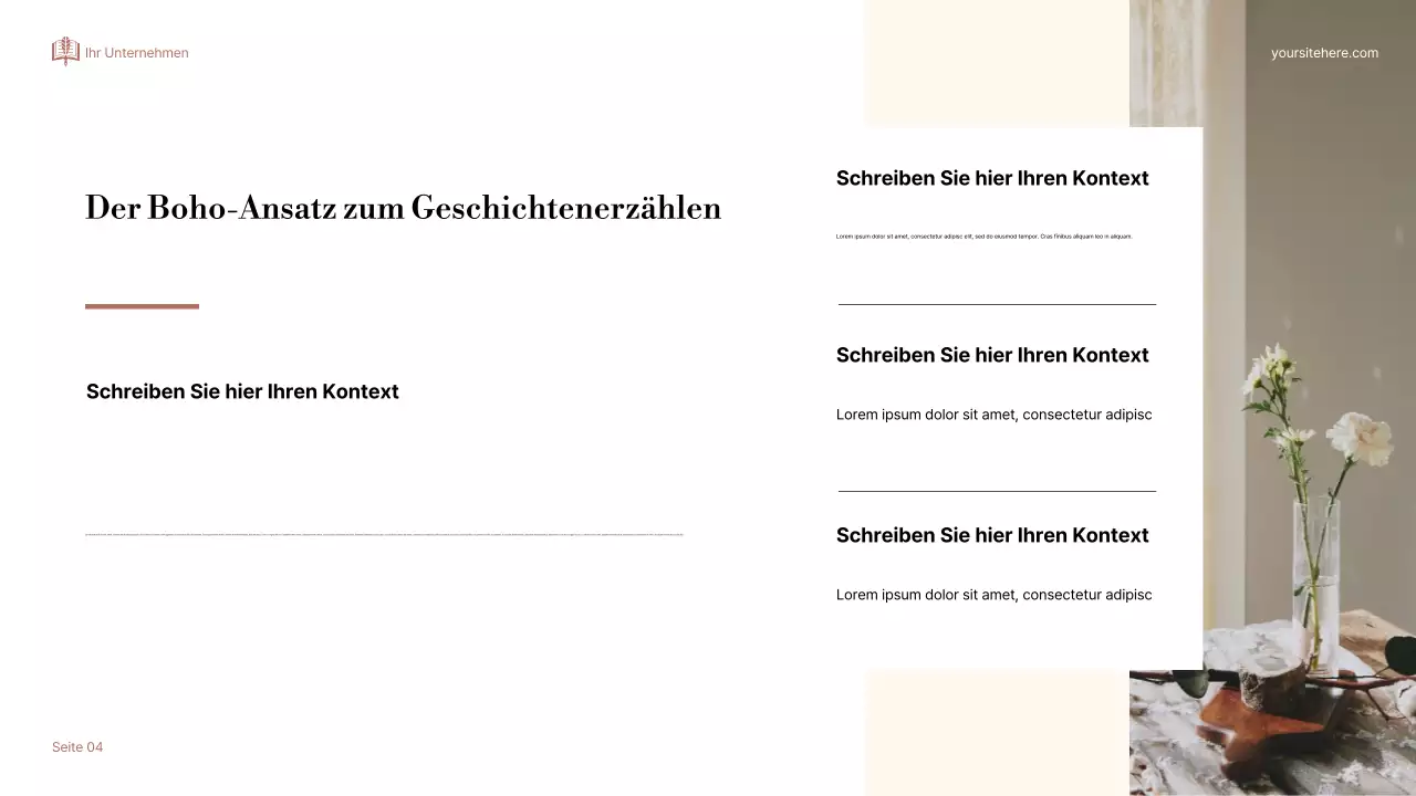 Beige Elegant Über Storytelling Präsentation