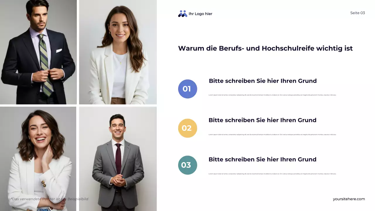 Blaue abstrakte Übersichtspräsentation zukunftsfähiger Wege