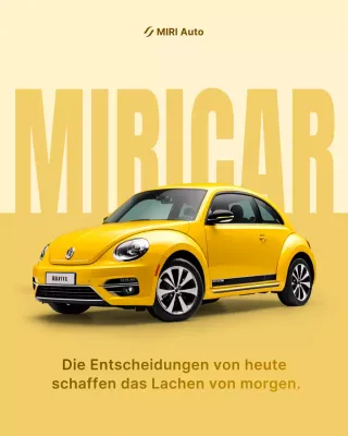 Gelbe moderne Autowerbung