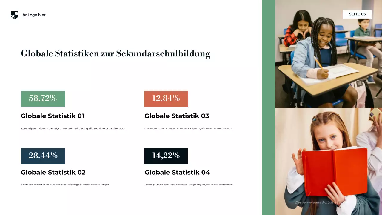 Blaue moderne Sekundarschulbildung Präsentation