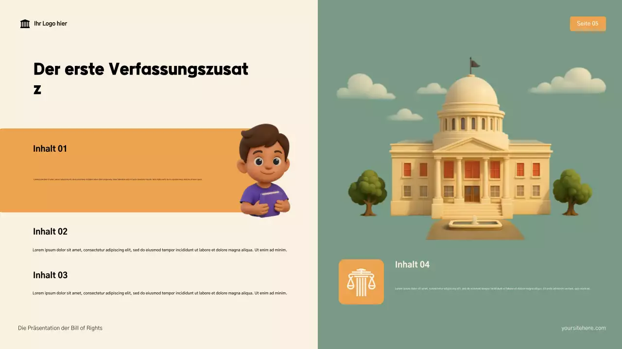 Beige und Braun Modern Die Bill of Rights Präsentation