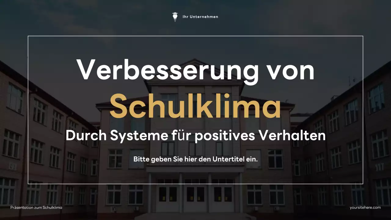 Braune und grüne Präsentation zum modernen Schulklima