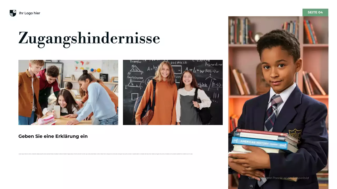 Blaue moderne Sekundarschulbildung Präsentation