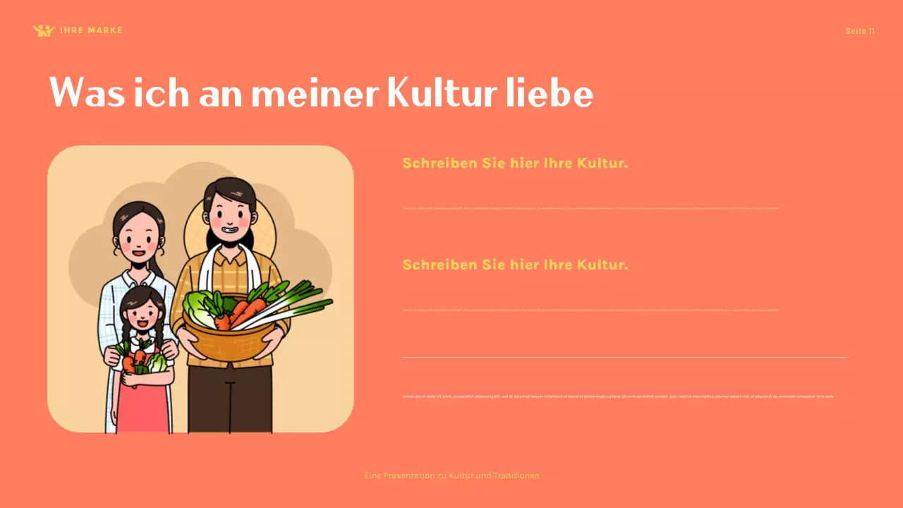 Orange süße Familienkultur Präsentation