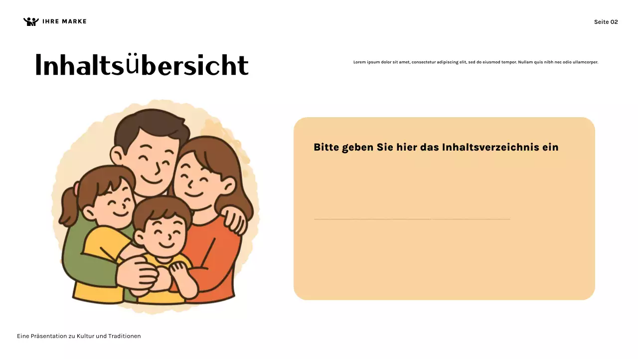 Orange süße Familienkultur Präsentation
