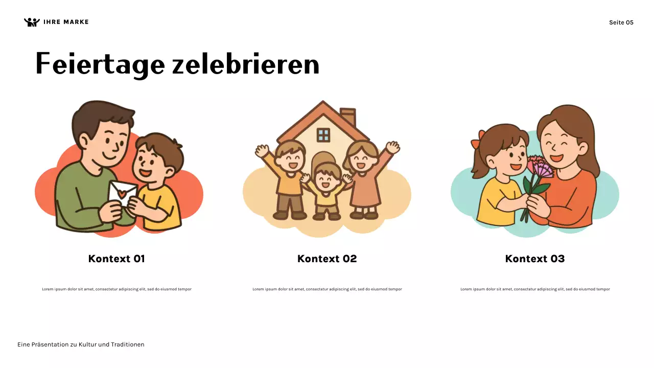 Orange süße Familienkultur Präsentation