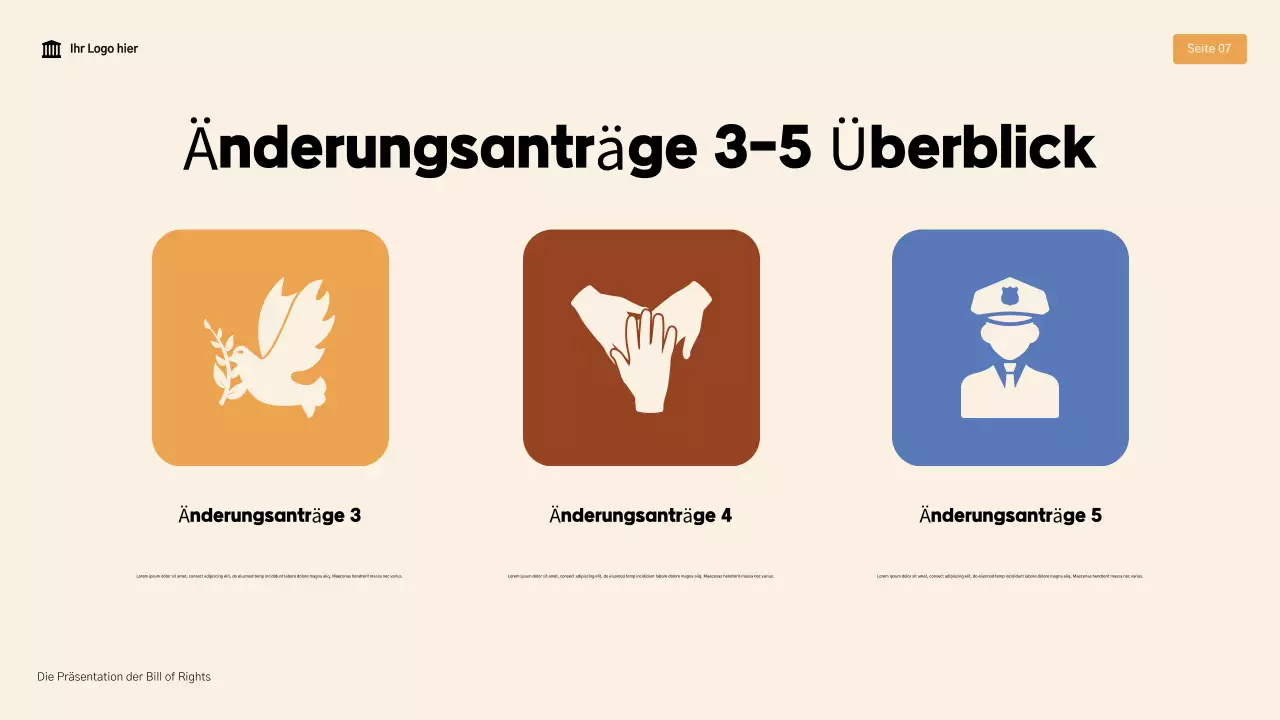 Beige und Braun Modern Die Bill of Rights Präsentation