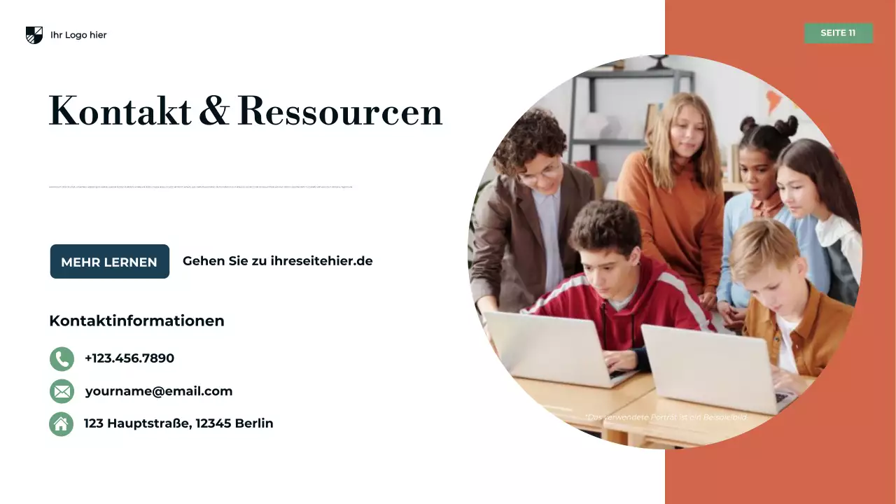 Blaue moderne Sekundarschulbildung Präsentation