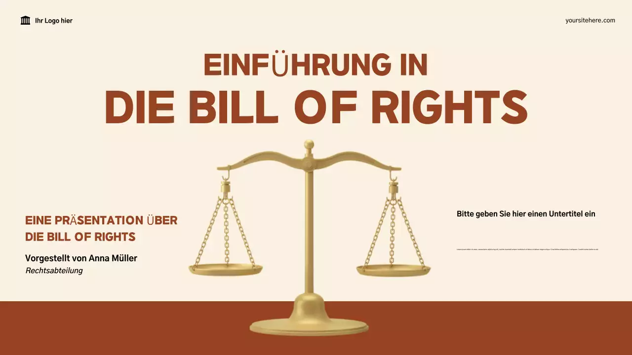 Beige und Braun Modern Die Bill of Rights Präsentation