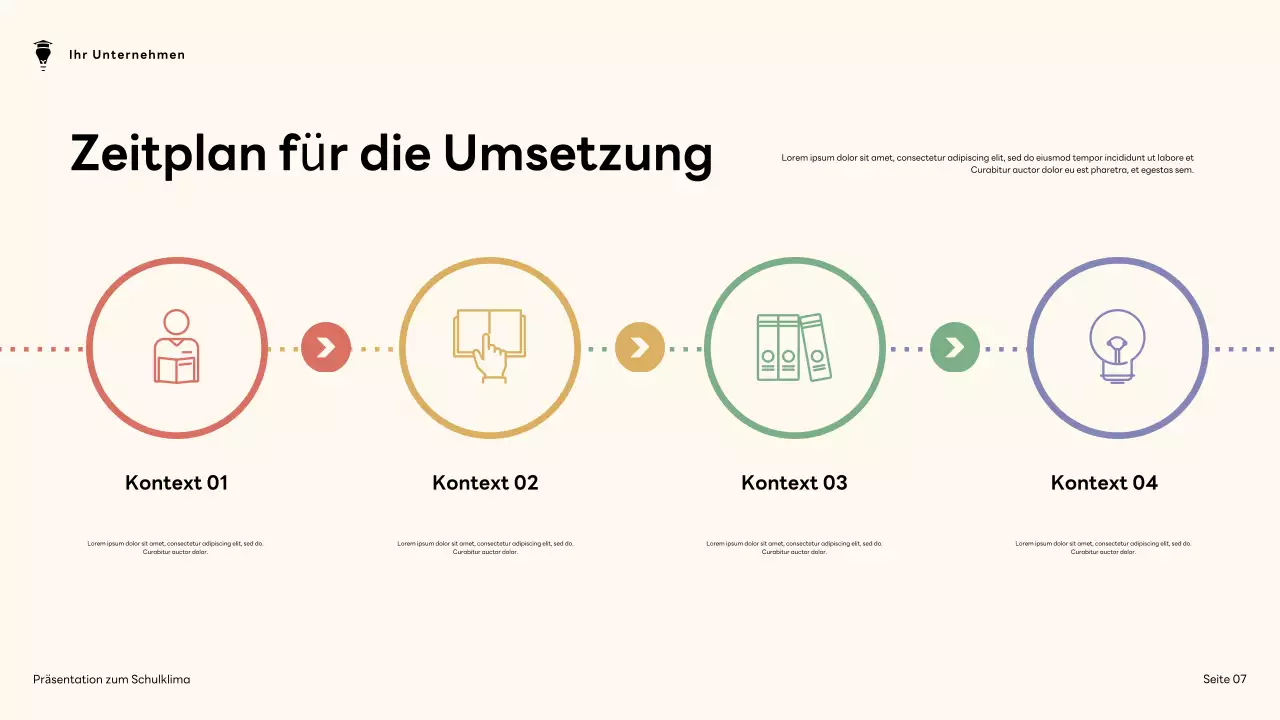 Braune und grüne Präsentation zum modernen Schulklima