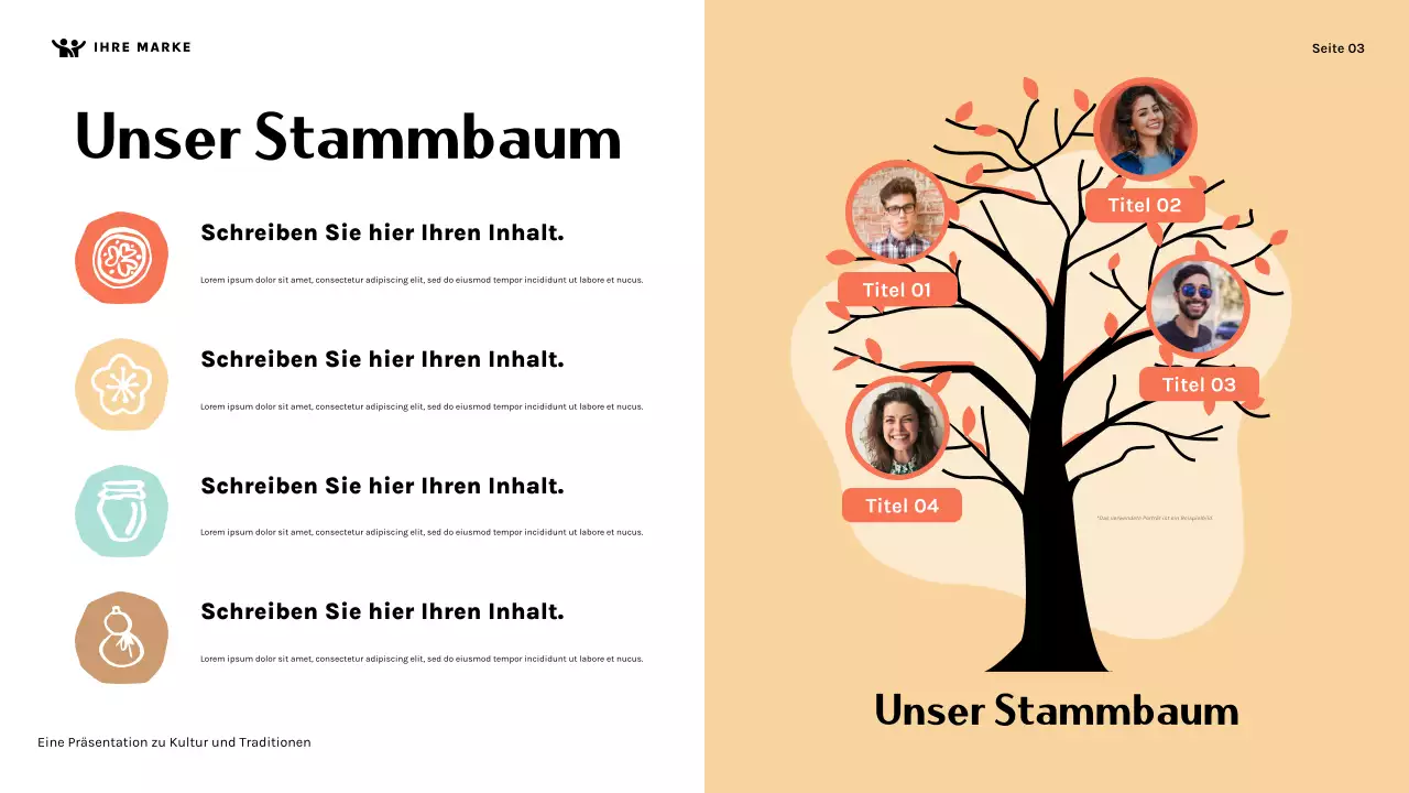 Orange süße Familienkultur Präsentation