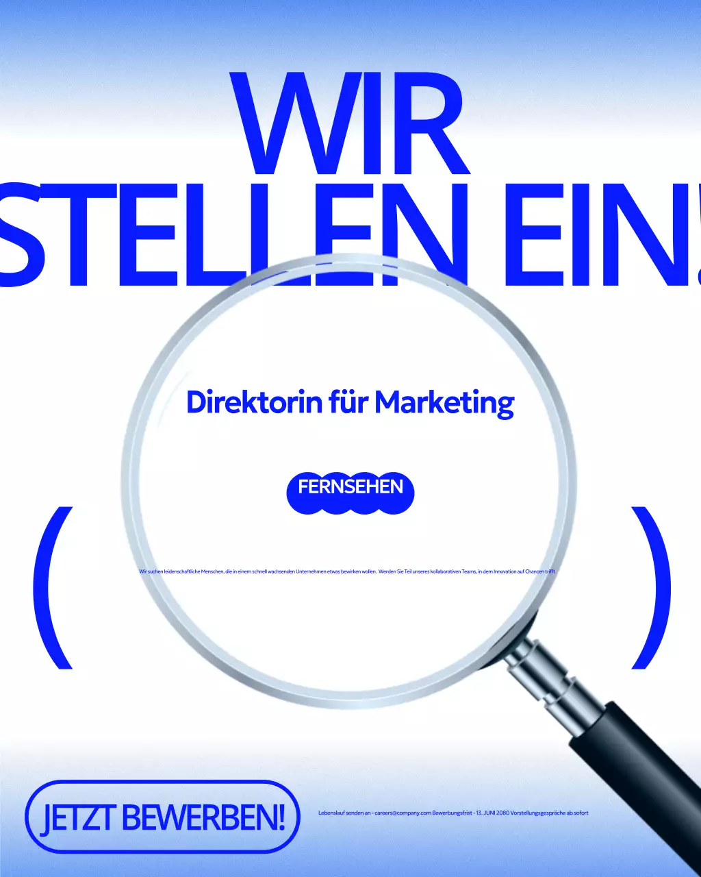 Blue Modern-Rekrutierungsankündigung