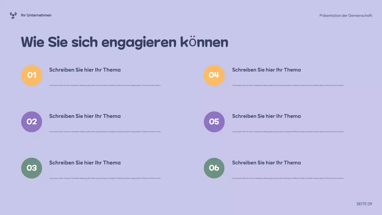 Lila Illustration Inklusive Community Präsentation