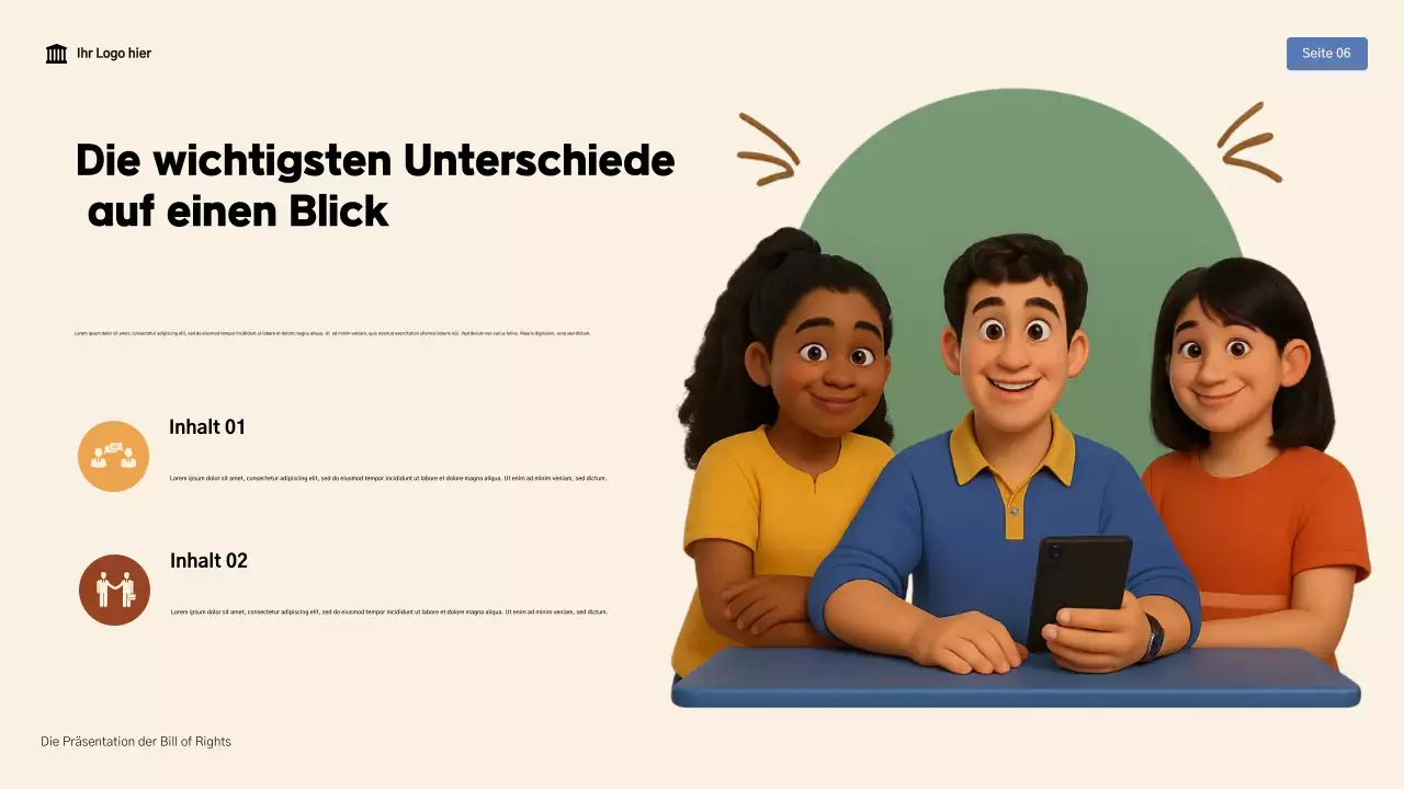 Beige und Braun Modern Die Bill of Rights Präsentation