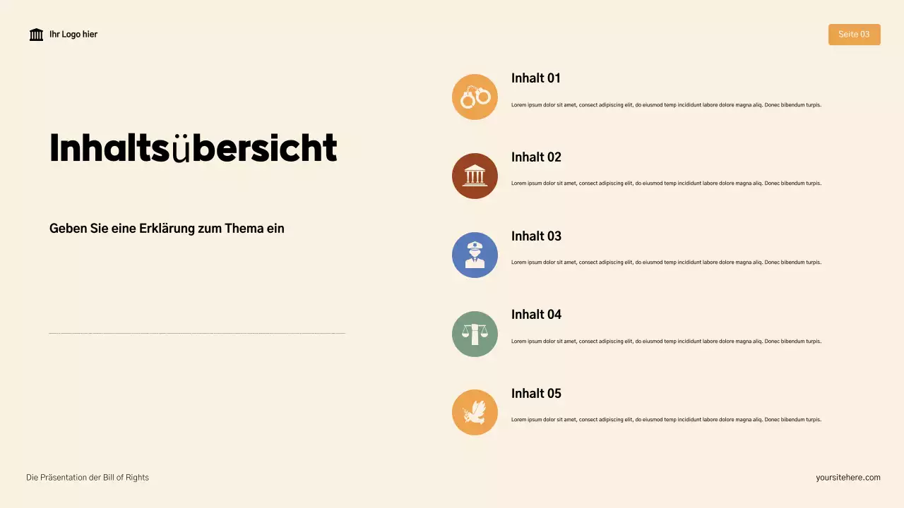 Beige und Braun Modern Die Bill of Rights Präsentation